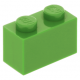LEGO kocka 1x2, világoszöld (3004)
